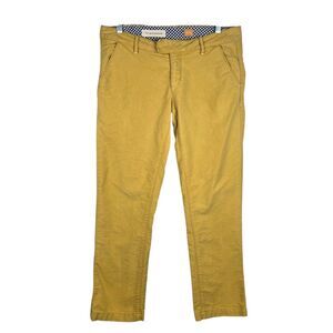 Pilcro and the Letterpress Mustard Yellow Pants 29 Chino Straight Sueded Cotton